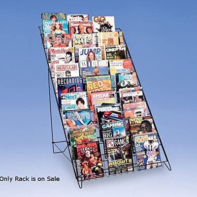 10 Shelf Magazine Display Rack - 29.5 W x 31 D x 46 H Inches