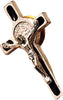 12pc Catholic & Religious Gifts, Rosary Lapel PIN Silver Black ST Benedict, 1.5"