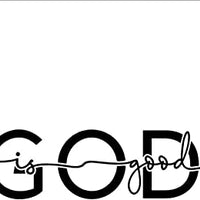 God is Good Religious Christian White Vinyl Window Decal Sticker for Cars or Laptops, 5 1/2 Inch
