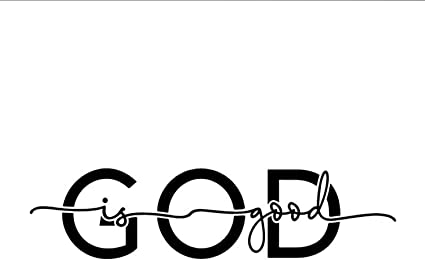 God is Good Religious Christian White Vinyl Window Decal Sticker for Cars or Laptops, 5 1/2 Inch