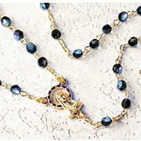 Catholic & Religious Gifts, Rosary Black Silver 4MM 15"