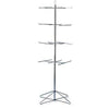 4 Tier Wire Floor Spinner Display Rack in Chrome 63.5 H x 24.5 D with 24 Peg