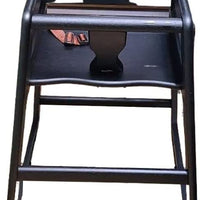 2 Pack - Ready-to-Assemble Restaurant Wood High Chair with Black Finish