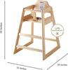 2 Pack Ready-to-Assemble Restaurant Wood High Chair with Natural Finish