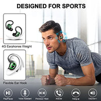Wireless Earbud Bluetooth 5.3 Headphones Sport Earphones in Ear 48H Playback Stereo Noise Cancelling Earbud with Dual Mic LED Display, Over-Ear Earhooks Ear Buds IP7 Waterproof Headset for Running Gym