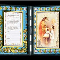 12pc Catholic & Religious Gifts, Stained Glass Plaque First Communion BOY 2 Spanish