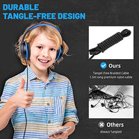 UKELALA Over Ear Wired Blue Headphones for Boys Folding Corded Headphones for Youth Student Children Portable Stereo Headphones Compatible with Computer PC Phone for School Classroom