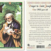 Catholic & Religious Gifts, ST Joseph - 1900 Year Old Prayer to 25/PKG
