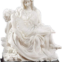 Mother Madonna with Jesus Christ After Crucifixion - Michelangelo's Pieta 8" White Resin Statue Figurin