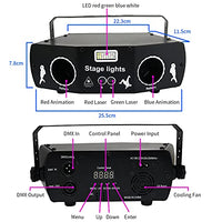 Pattern Party Lights, AMKI 5 Len 3 in 1 DJ Disco Light Strobe Light Projector by DMX 512 Control, Stage Lighting Projector Sound Activated with Remote Control for Karaoke KTV Bar Wedding Halloween