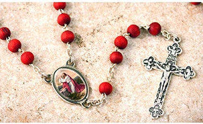Catholic & Religious Gifts, Rosary Rose Wood Scented Jesus Praying 18