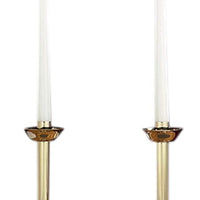 Brass Altar Candlestick Holders, Set of 2, 9 Inch