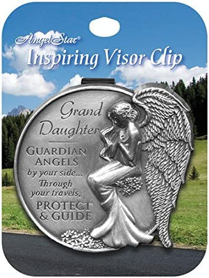 Granddaughter Guardian Angel Visor Clip Accent, 2-1/2-Inch, Grey