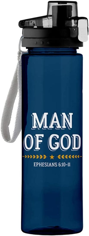 Living Grace Blue Man of God Father's Day Water Bottle, 24 Ounce