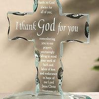 I Thank God for You Standing Cross, 7 1/8 Inch Glass