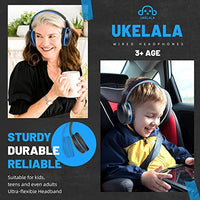UKELALA Over Ear Wired Blue Headphones for Boys Folding Corded Headphones for Youth Student Children Portable Stereo Headphones Compatible with Computer PC Phone for School Classroom