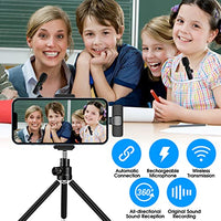 Kopdkes 2 Pack Wireless Lavalier Microphone for iPhone iPad, Lapel Mics Plug-Play 2.4G Ultra-Low Delay Built-in Noise Reduction Chip 8H Working Time for Video Recording Interview Podcast Vlog YouTube