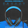 UKELALA Over Ear Wired Blue Headphones for Boys Folding Corded Headphones for Youth Student Children Portable Stereo Headphones Compatible with Computer PC Phone for School Classroom