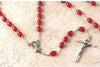 12pc Catholic & Religious Gifts, Rosary Plastic RED Silver 5MM 18" Rosary Bulk 12 PCS OR 1 DZ