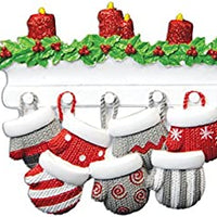 Mitten Family of 7 Personalized Tree Ornament