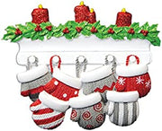 Mitten Family of 7 Personalized Tree Ornament