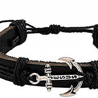Christian Brands Jesus Anchor Leather Bracelet - 12/pk