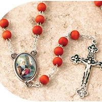 Catholic & Religious Gifts, Rosary Rose Petal Wood Scented ST Benedict 18" 6MM