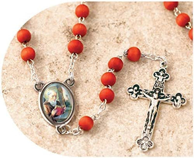 Catholic & Religious Gifts, Rosary Rose Petal Wood Scented ST Benedict 18