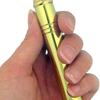 Religious Gifts High Polished Brass Travel Pocket Holy Water Sprinkler in Leather Carrying Case