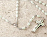 Catholic & Religious Gifts, Rosary Plastic Luminous Silver Chain 5MM 18"