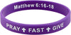 Pray, Fast, Give Lent Inspirational Silicone Bracelet with Prayer Card, 8 Inch