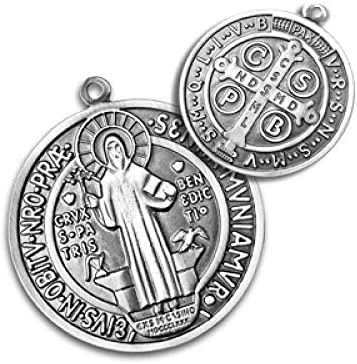 Catholic & Religious Gifts, OXY Medal ST Benedict 4" Double Sided All Metal