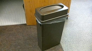 23 Gallon Heavy-Duty Brown Plastic Slim Restaurant Kitchen Trash Can with Lid by LOWPRICESUPPLY