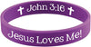 Christian Religious Rubber Bracelet with Card, 2 1/4 Inch