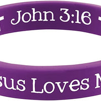 Christian Religious Rubber Bracelet with Card, 2 1/4 Inch