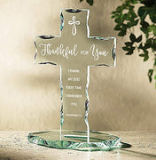 Thankful for You Glass Standing Cross