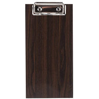 (10-Pack) 8" x 4" Natural Wood Menu Holders/Check Presenters with Clip Sleek, Contemporary Appearance Dark Brown