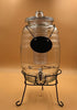 2.5 Gallon Barrel Glass Beverage Dispenser with Infusion Chamber, Chalkboard Sign and Black Stand