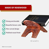 Carved Rosewood 10 Inch Collapsible Bible Display Stand