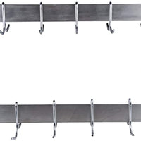 24" NSF Wall Mounted Commercial Stainless Steel Double Line Pot Rack with Hooks