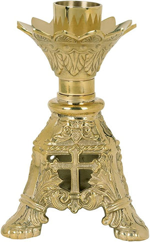 Majesty Collection Polished Brass Short Altar Candlestick, 8 Inch