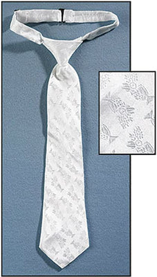 Religious Gifts Boys Holy First Communion Gift Chalice Brocade 14 Inch White Satin Adjustable Dress Tie