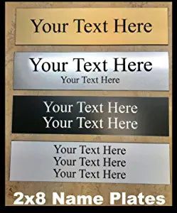 2" X 8" Name Plate Sign Engraved for Office Desk OR Door Custom Personalized
