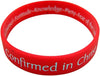 Confirmed in Christ Red Stretch Bracelet with Holy Spirit Prayer Card, Confirmation Gifts for Teenage Girl or Boys Him, 8 Inches