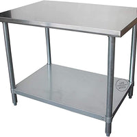 24" x 48" 18 Gauge 430 Commercial Stainless Steel Work Table with Undershelf