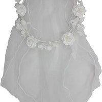 Girls Floral Crown First Communion Veil Catholic Christian Religious Head Band