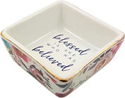 Blessed is She Floral Ring Display Tray, 3 Inch