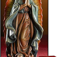 Our Lady of Guadalupe Statue Resin Figurine with Prayer Gift Box, 4 Inch