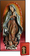 Our Lady of Guadalupe Statue Resin Figurine with Prayer Gift Box, 4 Inch