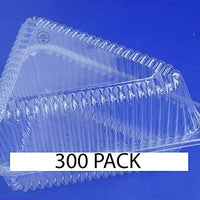 300 PACK - 5 3/8" x 4 3/8" x 2 1/2" Clear OPS Wedge Single-Slice Pie Container with Shallow Dome Lid